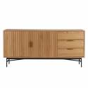 Credenza con 2 ante e 3 cassetti in melaminico e acciaio 160 cm