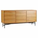 Credenza con 2 ante e 3 cassetti in melaminico e acciaio 160 cm
