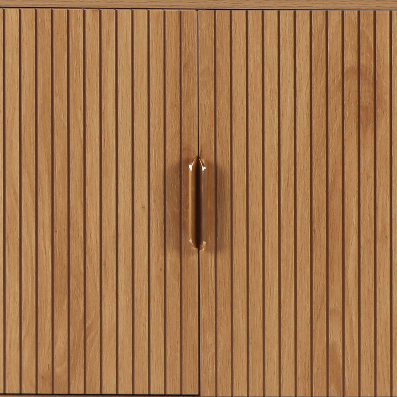 Credenza con 2 ante e 3 cassetti in melaminico e acciaio 160 cm