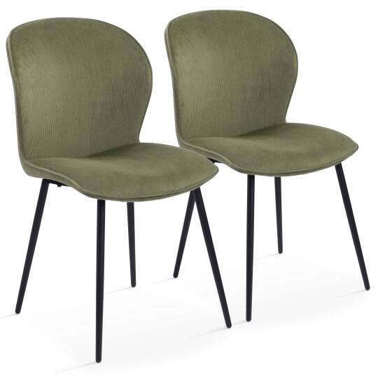 Set di 2 sedie in velluto a coste