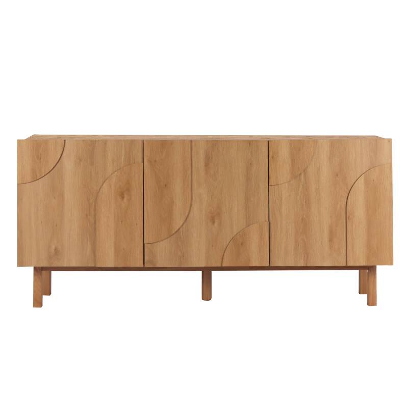 Credenza a 3 ante in nobilitato effetto legno