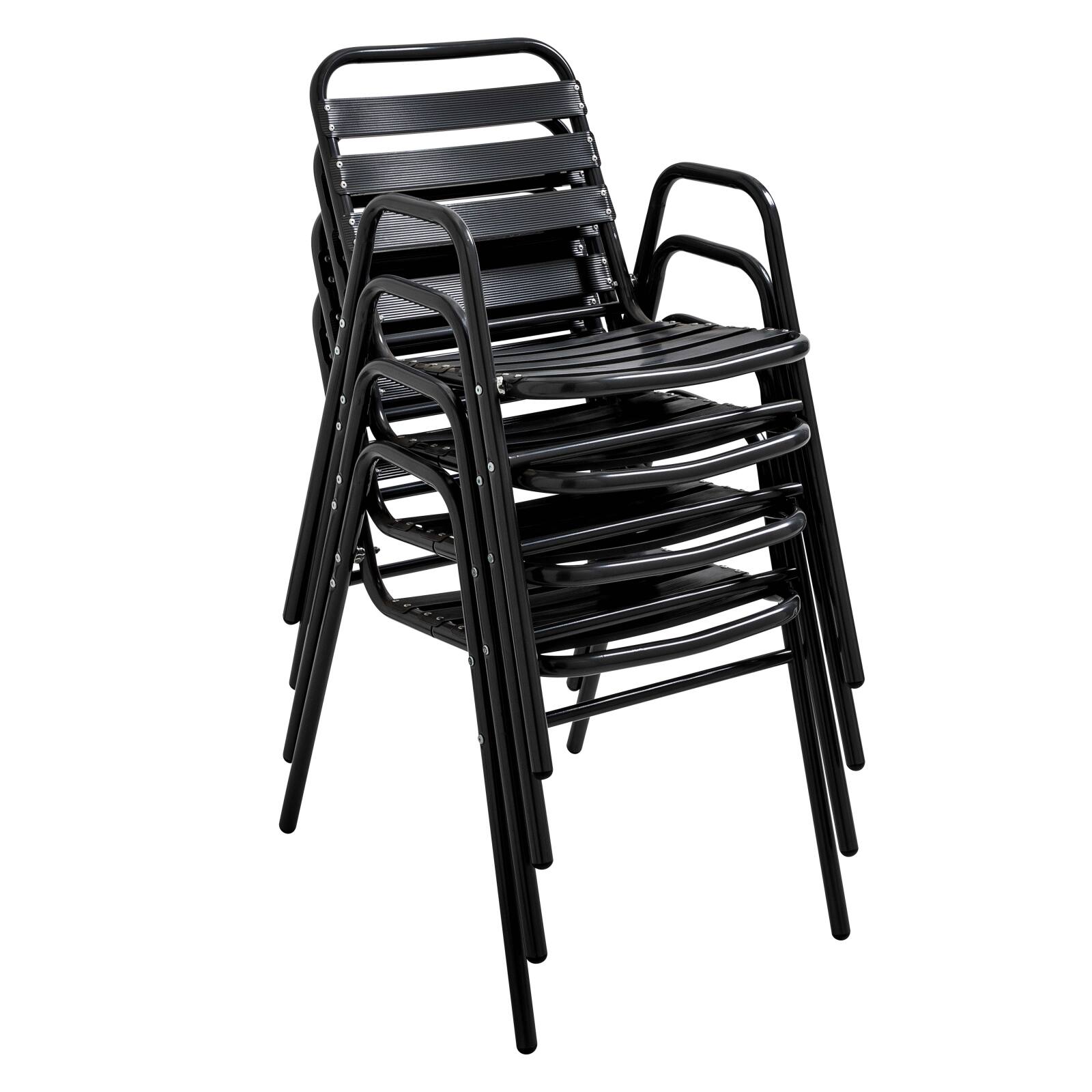 Sedie da giardino in alluminio con braccioli - Set di 4 pezzi