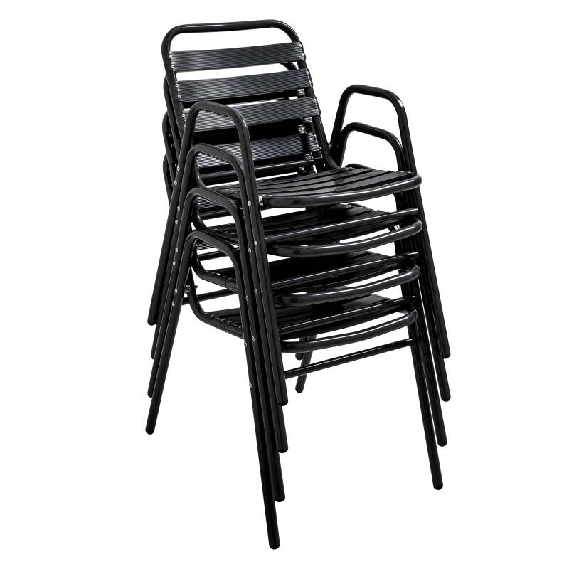 Sedie da giardino in alluminio con braccioli - Set di 4 pezzi (3/7)