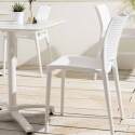 Sedie da giardino traforata in plastica - Set di 4