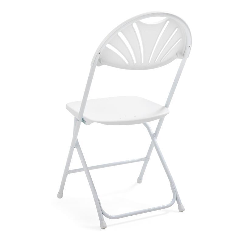 Sedia pieghevole bianca traforata in HDPE - Set di 4 pezzi