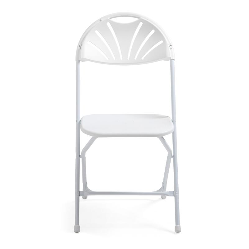 Sedia pieghevole bianca traforata in HDPE - Set di 4 pezzi