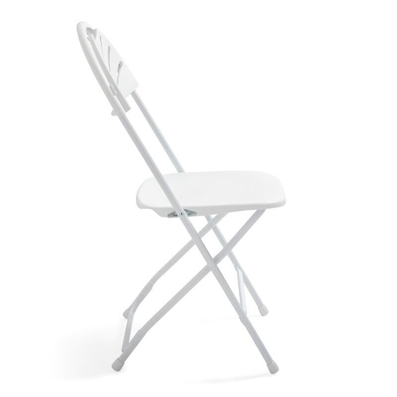 Sedia pieghevole bianca traforata in HDPE - Set di 4 pezzi