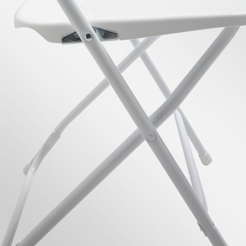 Sedia pieghevole bianca traforata in HDPE - Set di 4 pezzi