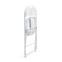 Sedia pieghevole bianca traforata in HDPE - Set di 4 pezzi