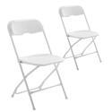 Sedia pieghevole bianca traforata in HDPE - Set di 2 pezzi