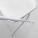 Sedia pieghevole bianca da reception in HDPE - Set di 12 pezzi