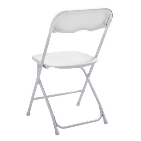 Sedia pieghevole bianca da reception in HDPE e carrello di trasporto - Set di 50 pezzi (5/7)