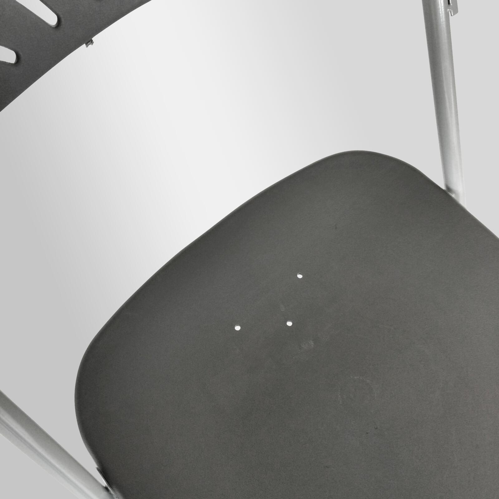 Lotto 10 sedie pieghevoli grigie e ganci di collegamento