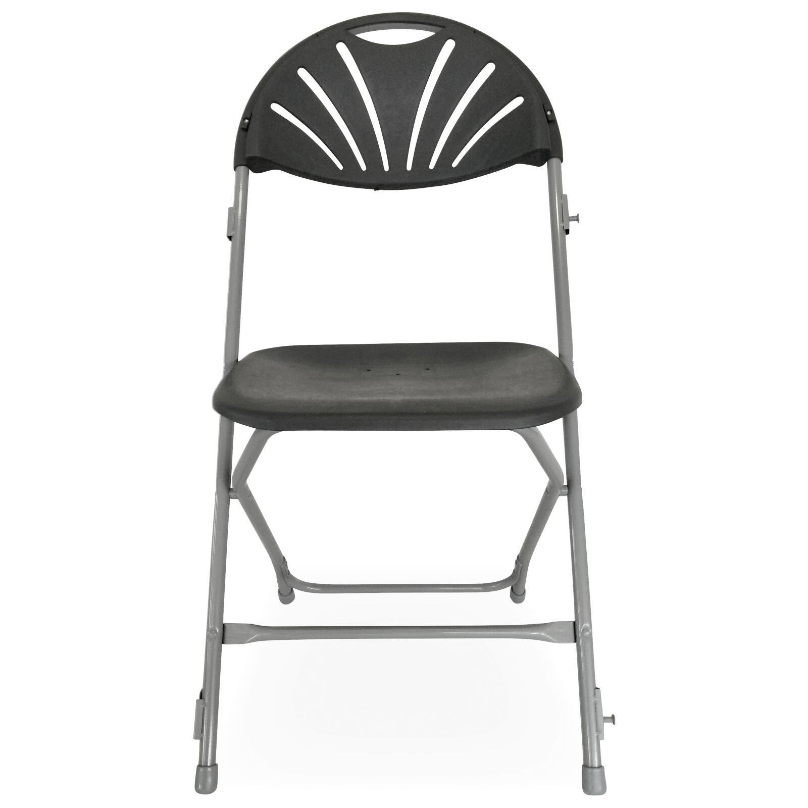 Lotto 10 sedie pieghevoli grigie e ganci di collegamento