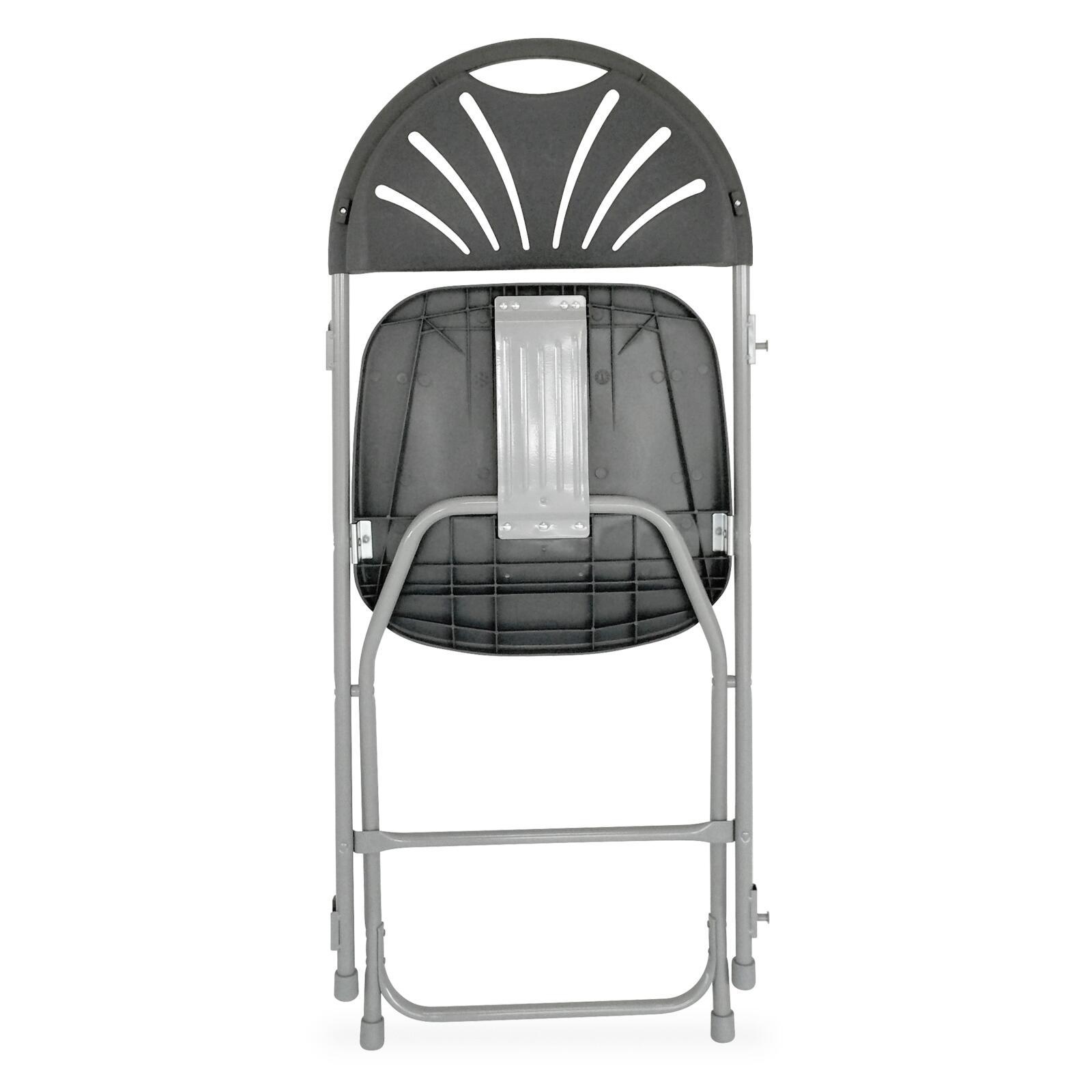 Lotto 10 sedie pieghevoli grigie e ganci di collegamento