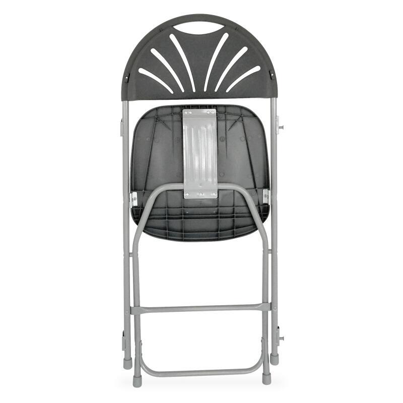 Lotto 10 sedie pieghevoli grigie e ganci di collegamento