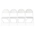 10 sedie da reception pieghevoli bianche con ganci di collegamento