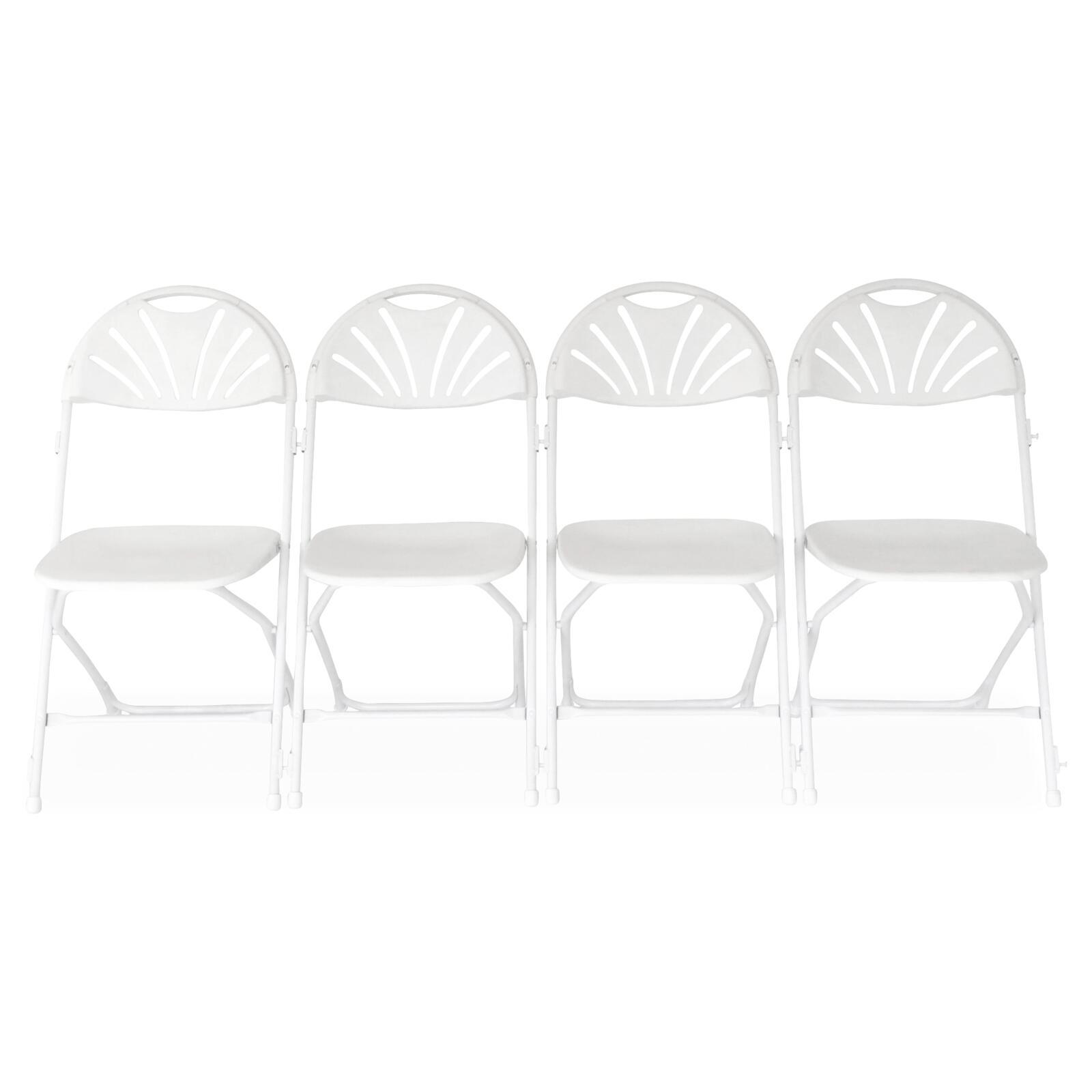 10 sedie da reception pieghevoli bianche con ganci di collegamento