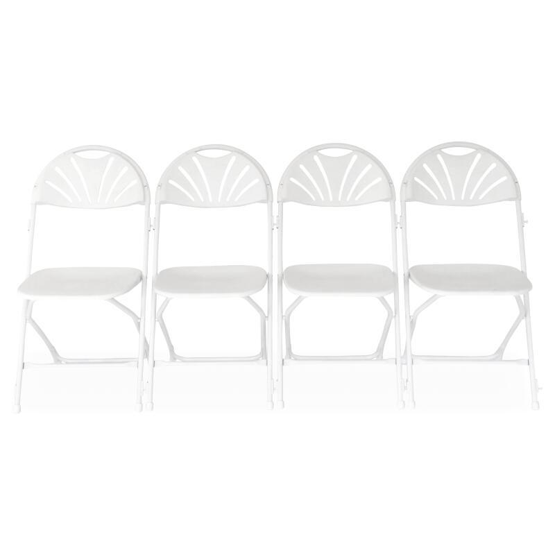 10 sedie da reception pieghevoli bianche con ganci di collegamento