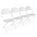 10 sedie da reception pieghevoli bianche con ganci di collegamento