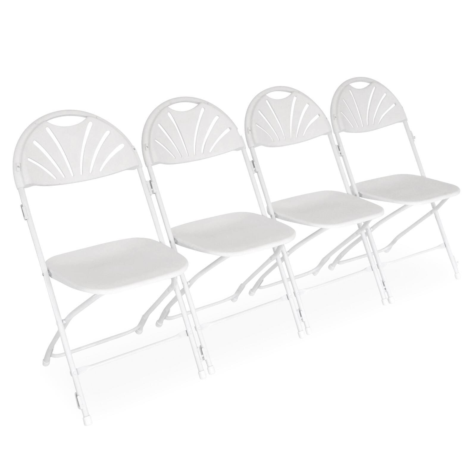 10 sedie da reception pieghevoli bianche con ganci di collegamento