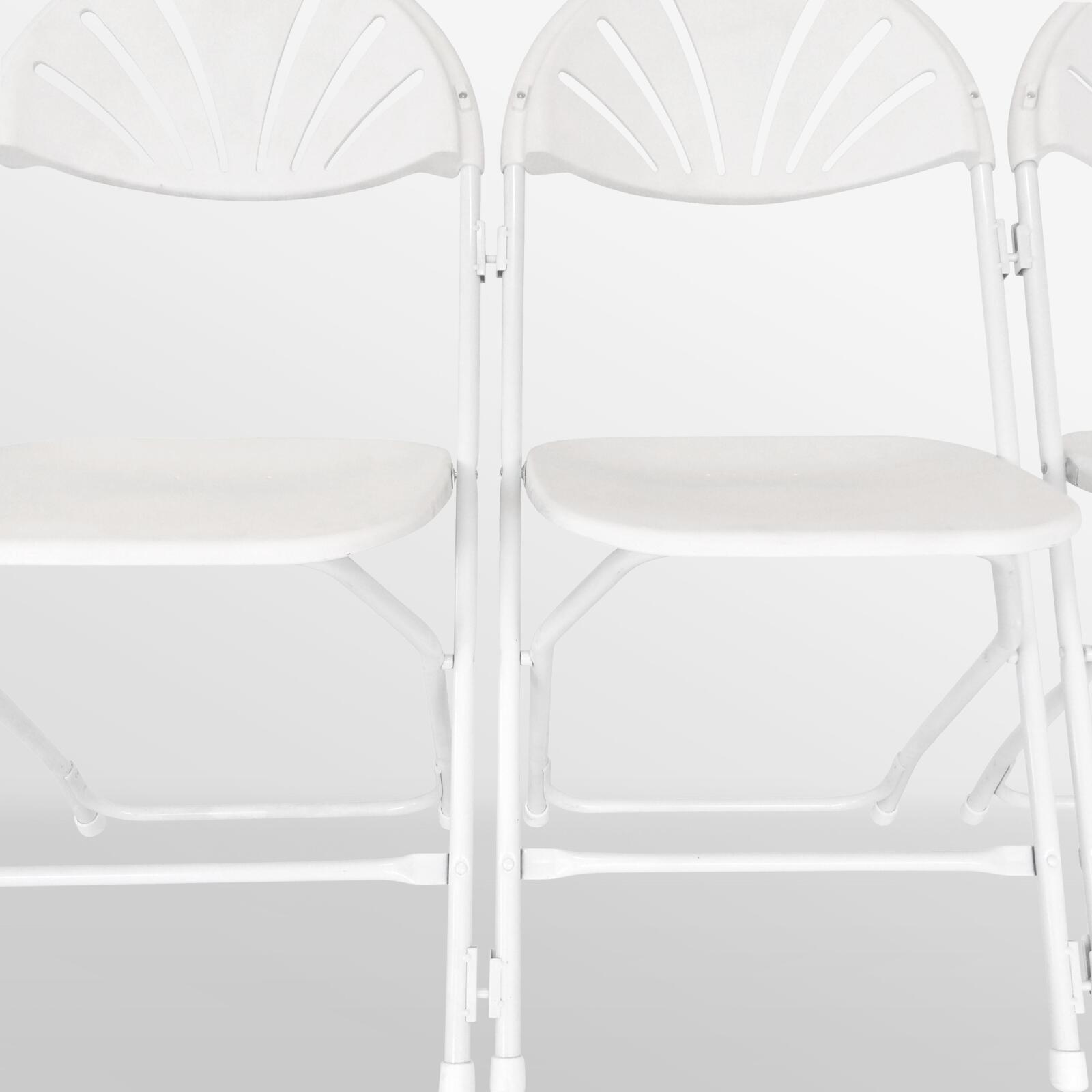 10 sedie da reception pieghevoli bianche con ganci di collegamento