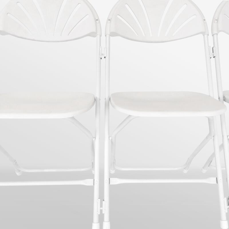 10 sedie da reception pieghevoli bianche con ganci di collegamento