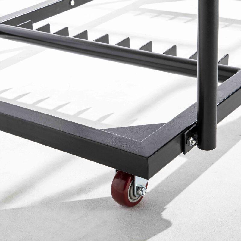 Set di 18 tavoli pieghevoli in HDPE da 180 cm e carrello di trasporto (2/7)