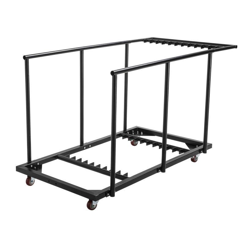 Set di 18 tavoli pieghevoli in HDPE da 180 cm e carrello di trasporto