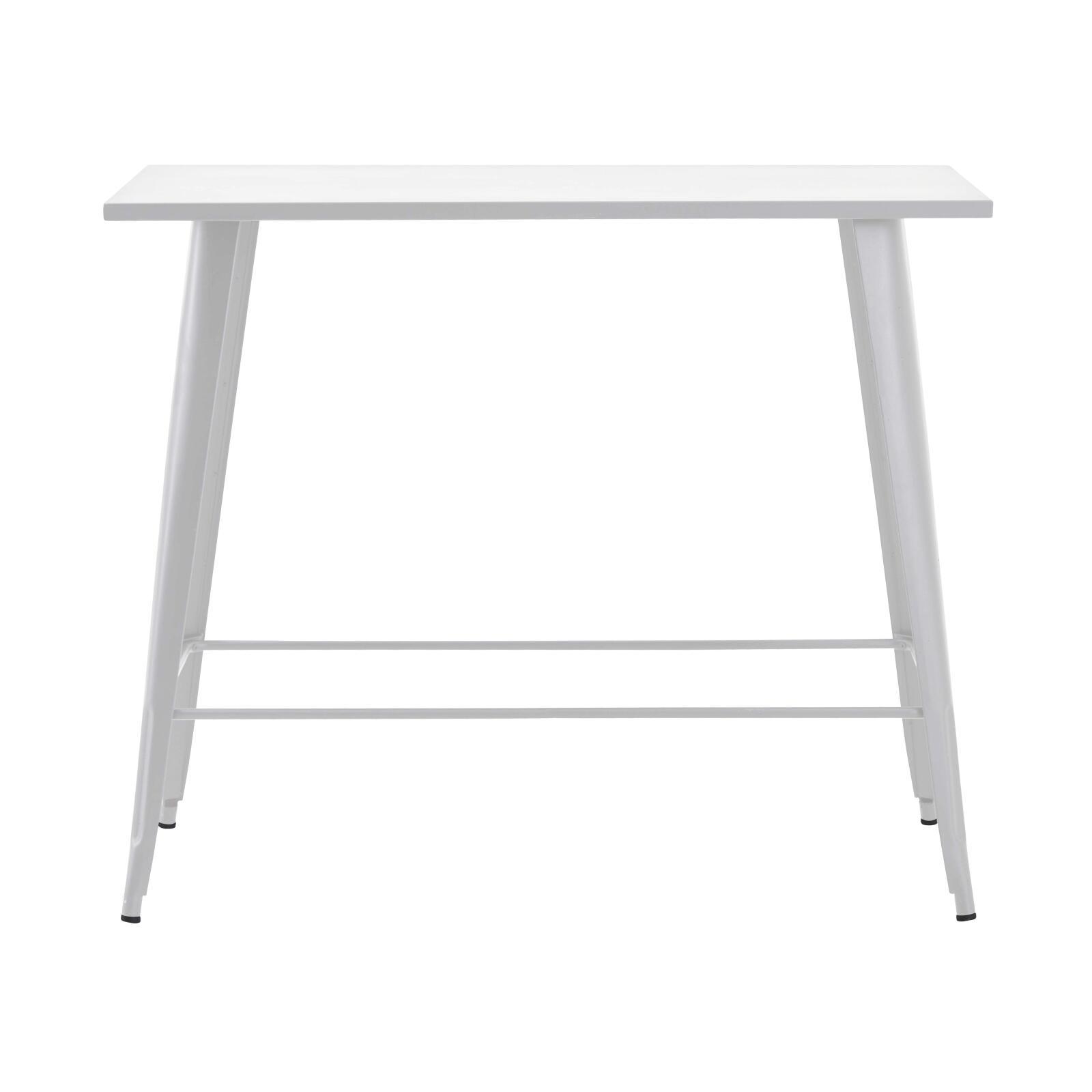 Tavolo alto da giardino 120 x 60 cm e 4 sgabelli in metallo nero opaco