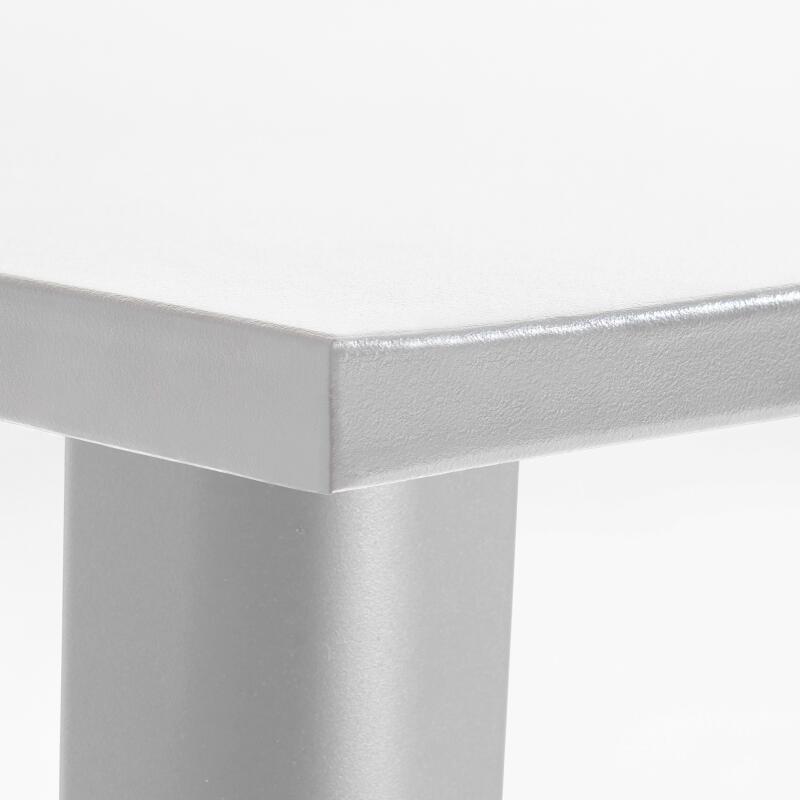 Tavolo alto da giardino 120 x 60 cm e 4 sgabelli in metallo nero opaco