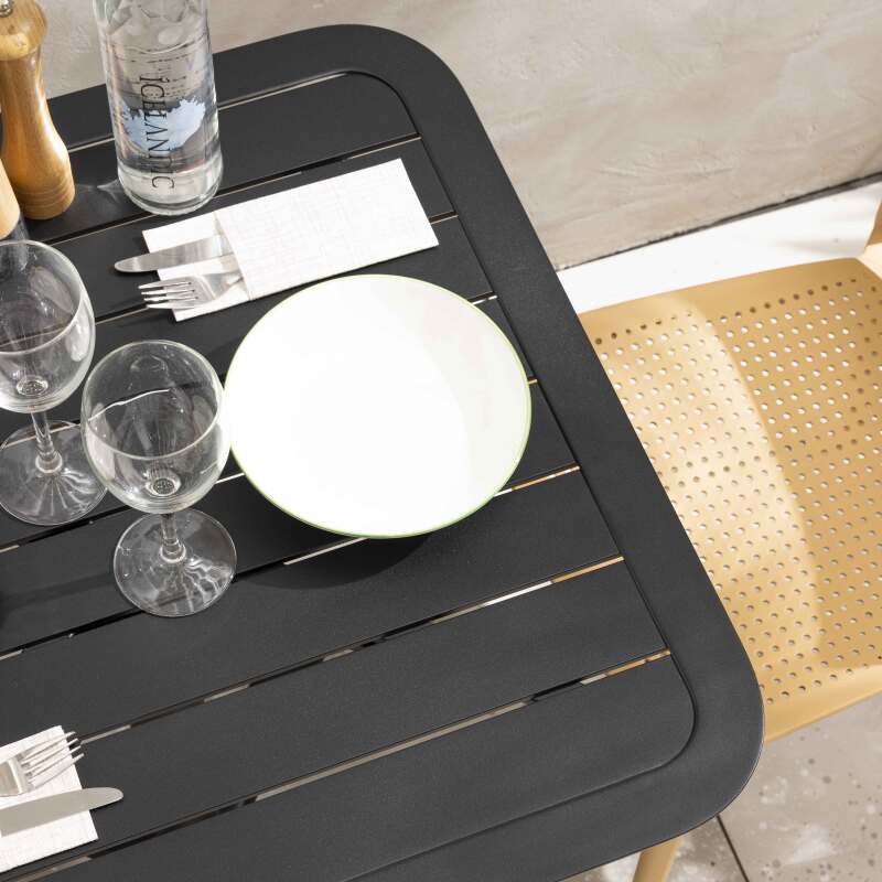 Tavolo da terrazzo inclinabile in alluminio 70x70 cm