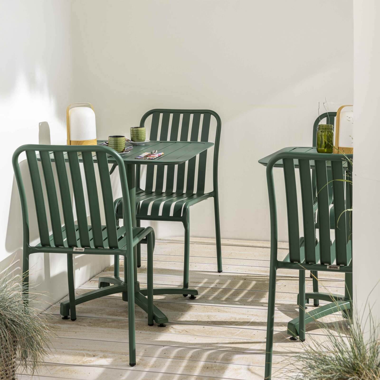 Tavolo da terrazzo inclinabile in alluminio 70x70 cm