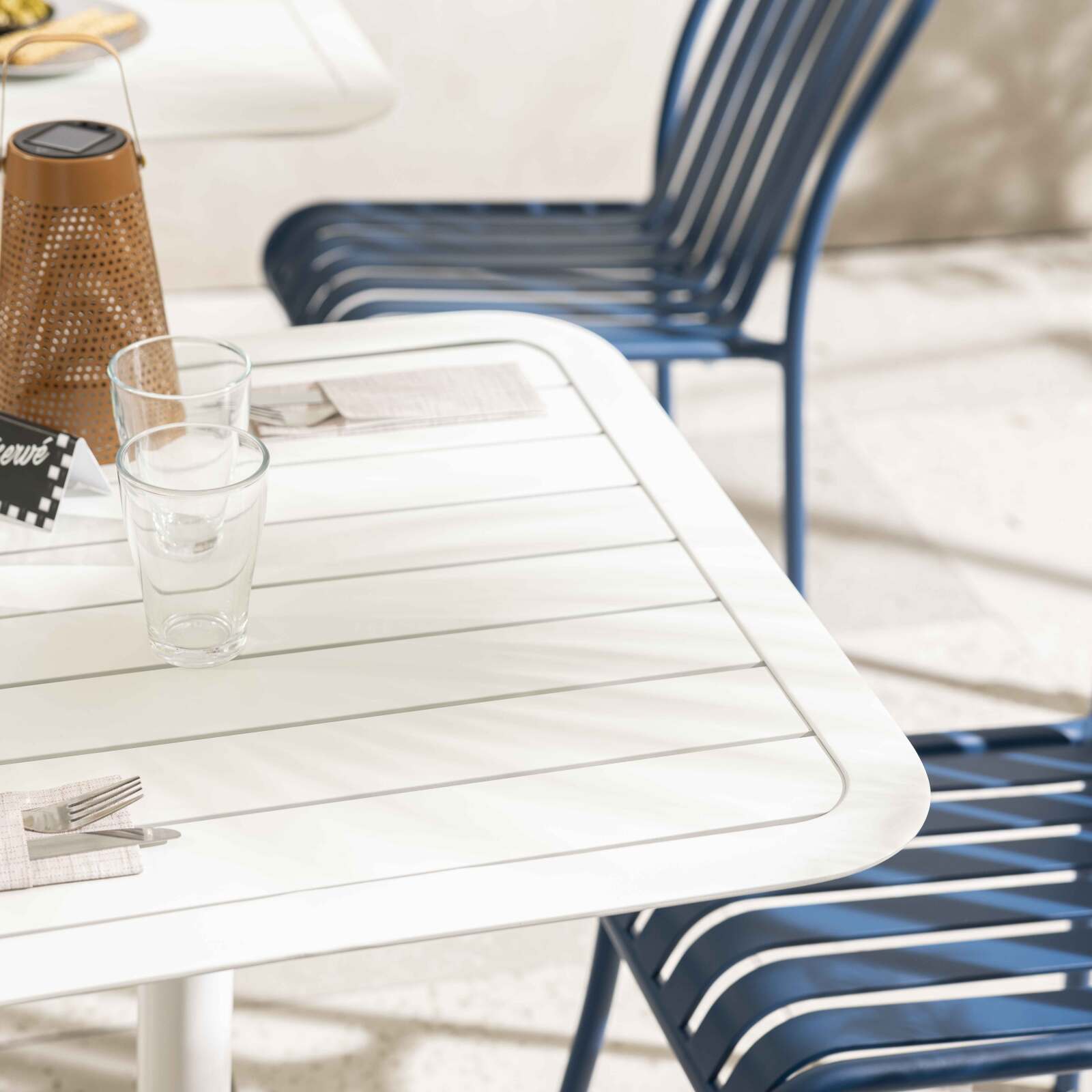 Tavolo da terrazzo inclinabile in alluminio 60x60 cm