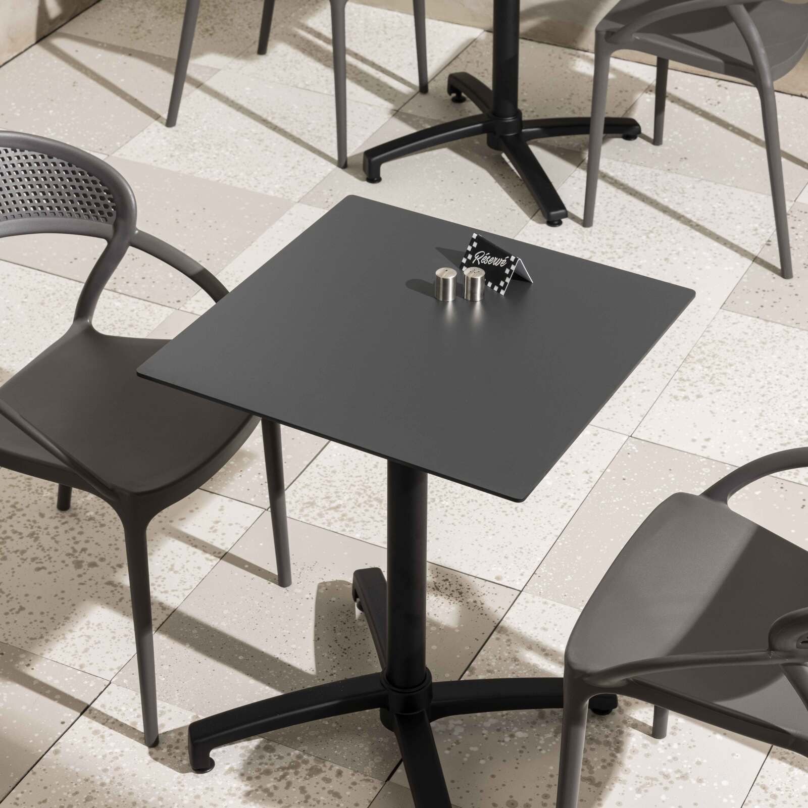 Piano del tavolo quadrato 60 x 60 cm in HPL