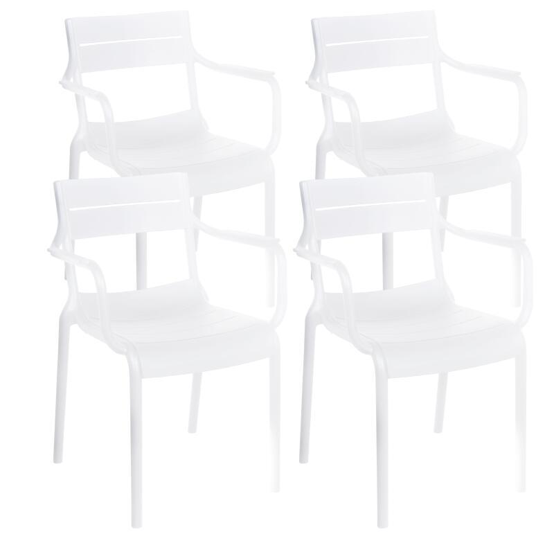 Sedie da giardino in plastica con braccioli - Set di 4