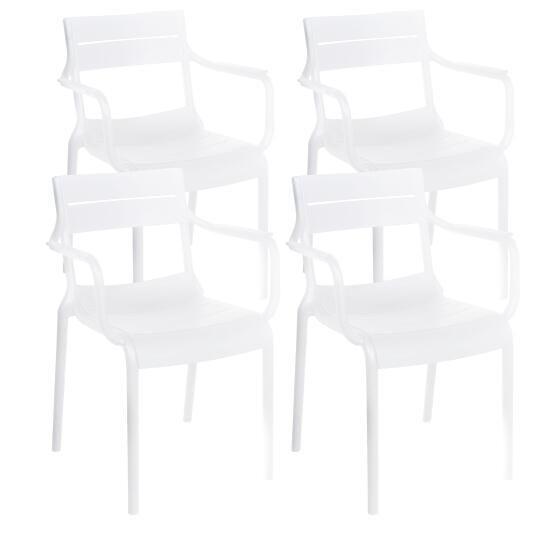 Sedie da giardino in plastica con braccioli - Set di 4