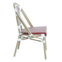 Sedia da giardino in stile bistrot parigino in alluminio e rattan sintetico