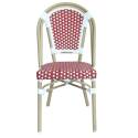 Sedia da giardino in stile bistrot parigino in alluminio e rattan sintetico