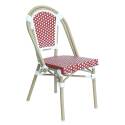 Sedia da giardino in stile bistrot parigino in alluminio e rattan sintetico