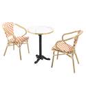 Tavolo da terrazza in compensato con bordo in alluminio ⌀60 cm e 2 sedie in stile bistrot parigino