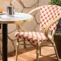 Tavolo da terrazza in compensato con bordo in alluminio ⌀60 cm e 2 sedie in stile bistrot parigino