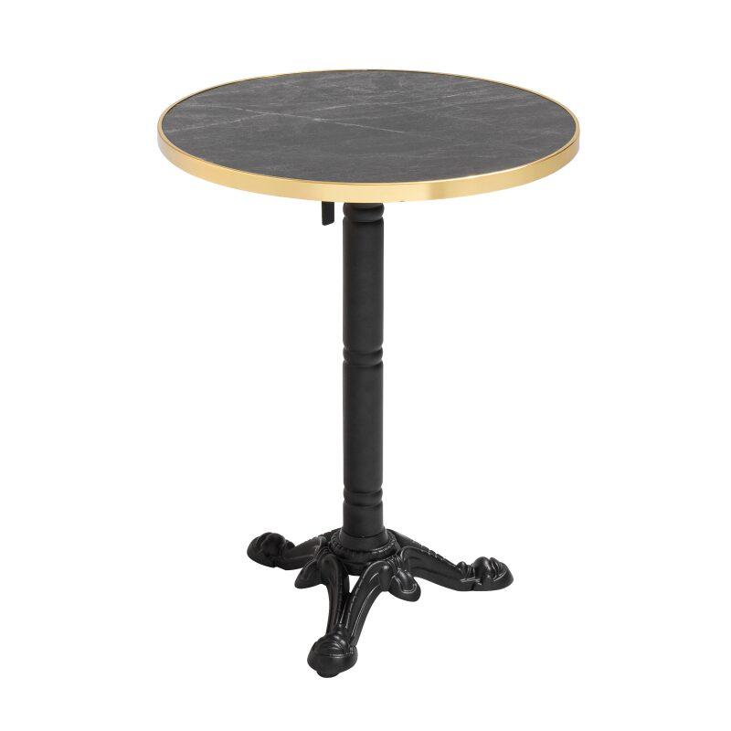 Tavolo da terrazza in compensato con bordo in alluminio ⌀60 cm e 2 sedie in stile bistrot parigino