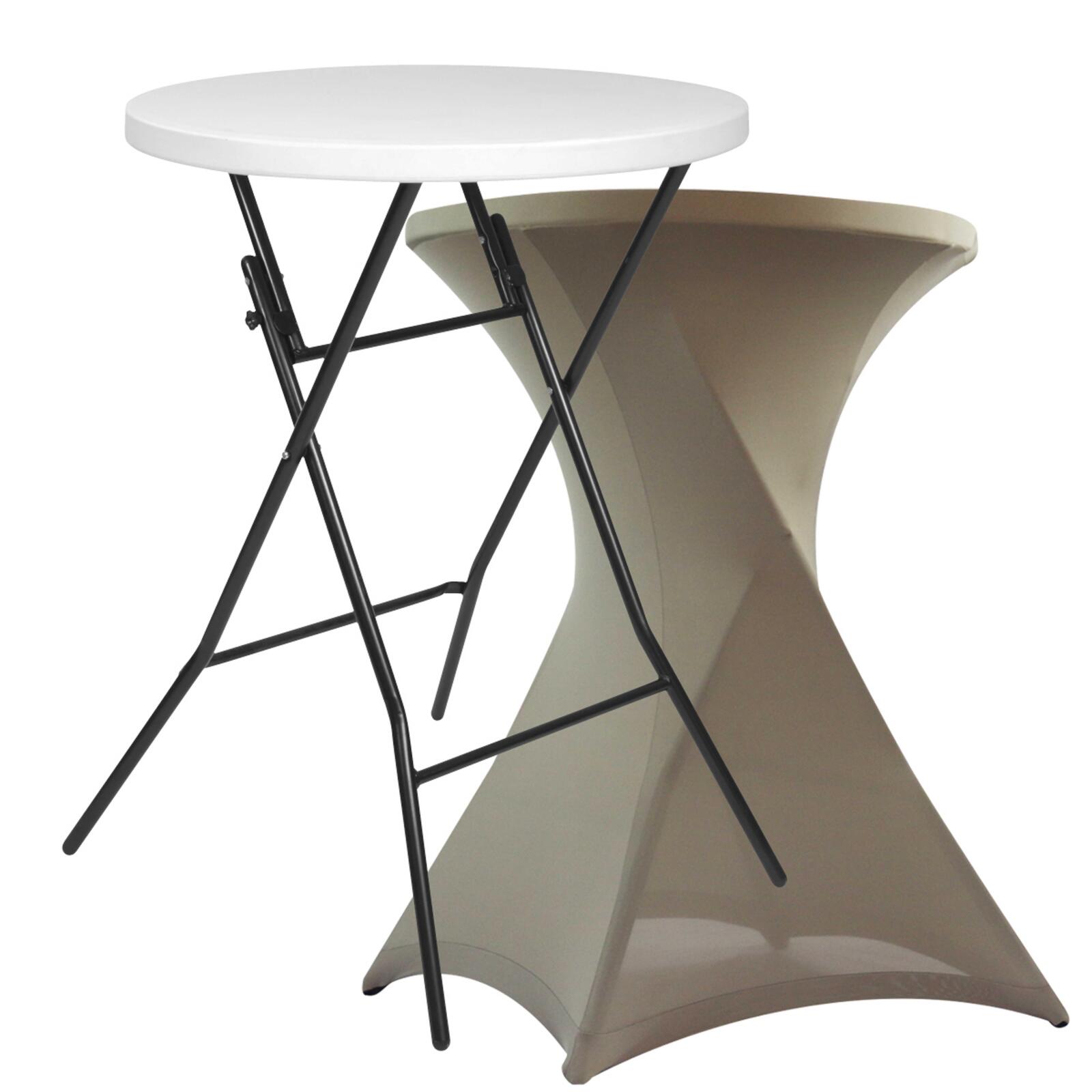 Tavolo alto pieghevole 110x80 e copertura elastica sabbia Tavolo alto pieghevole 110x80 e copertura elastica sabbia