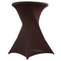 Tavolo alto pieghevole 110x80 e copertura elasticizzata marrone