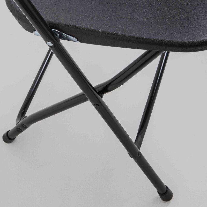 Sedia pieghevole nero da ricevimento in HDPE - Set di 6