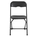 Sedia pieghevole nero da ricevimento in HDPE - Set di 8