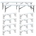 Set di 10 panche pieghevoli 180 cm