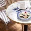 Tavolo da terrazza ⌀60 cm reclinabile in laminato e 2 sedie in alluminio stile bistrot 