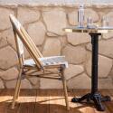 Tavolo da terrazza ⌀60 cm reclinabile in laminato e 2 sedie in alluminio stile bistrot 